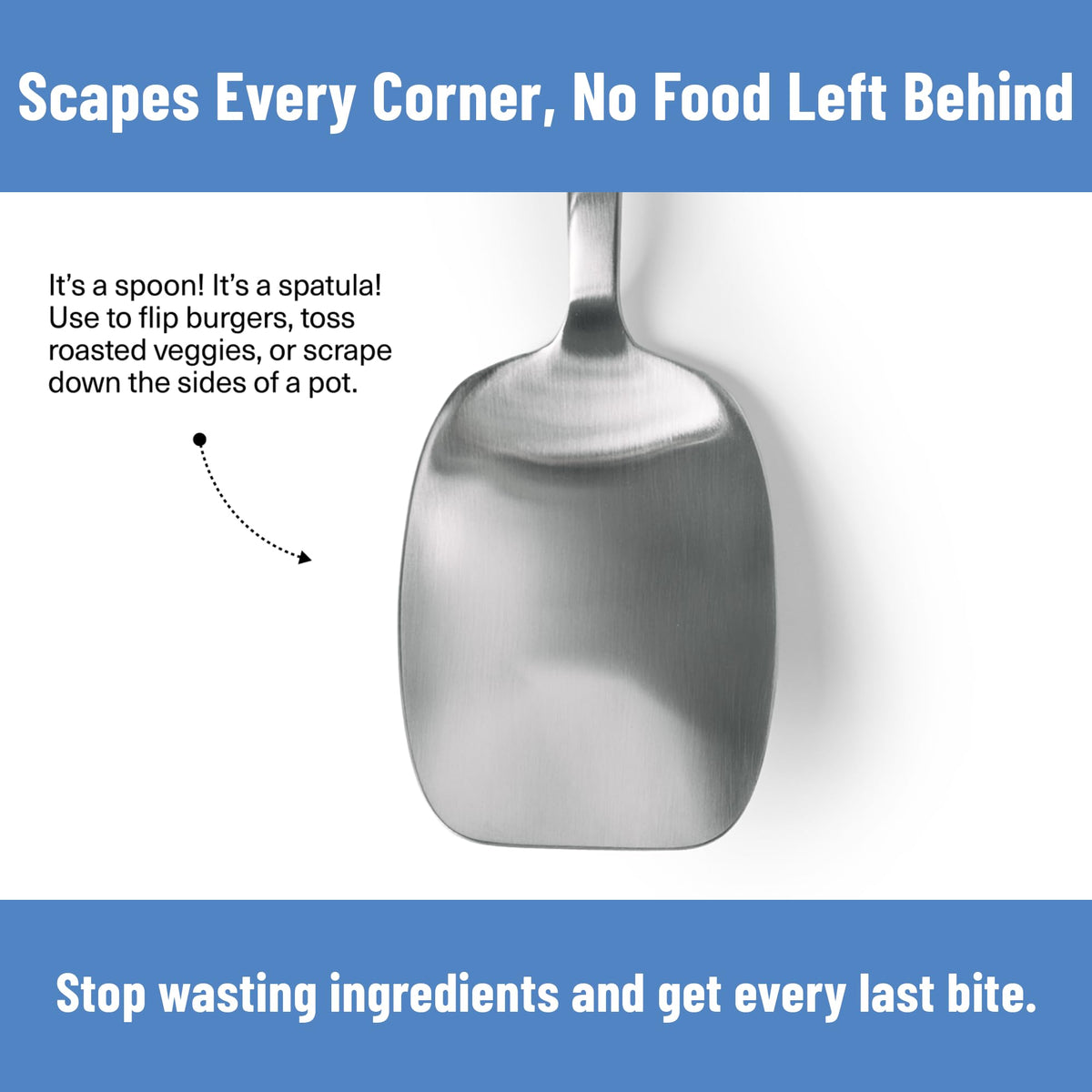 Misen Scraper Chef Spoon flat edge reaches pan corners for deglazing