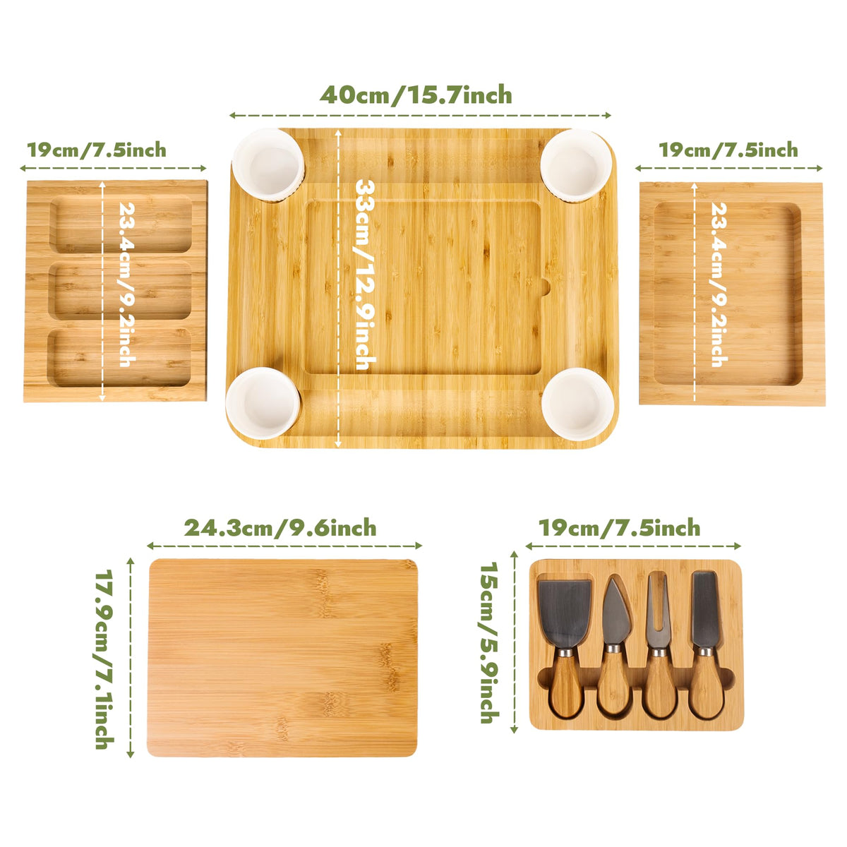 Miskoey charcuterie board closeup woodgrain highlights natural material.
