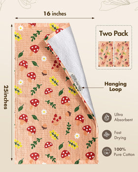 Miss Adola mushroom-pattern towel ideal for countertop wipe and quick spills
