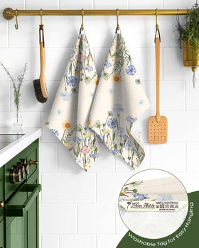 Miss Adola 18x26 inch cotton towels provide ample drying surface.