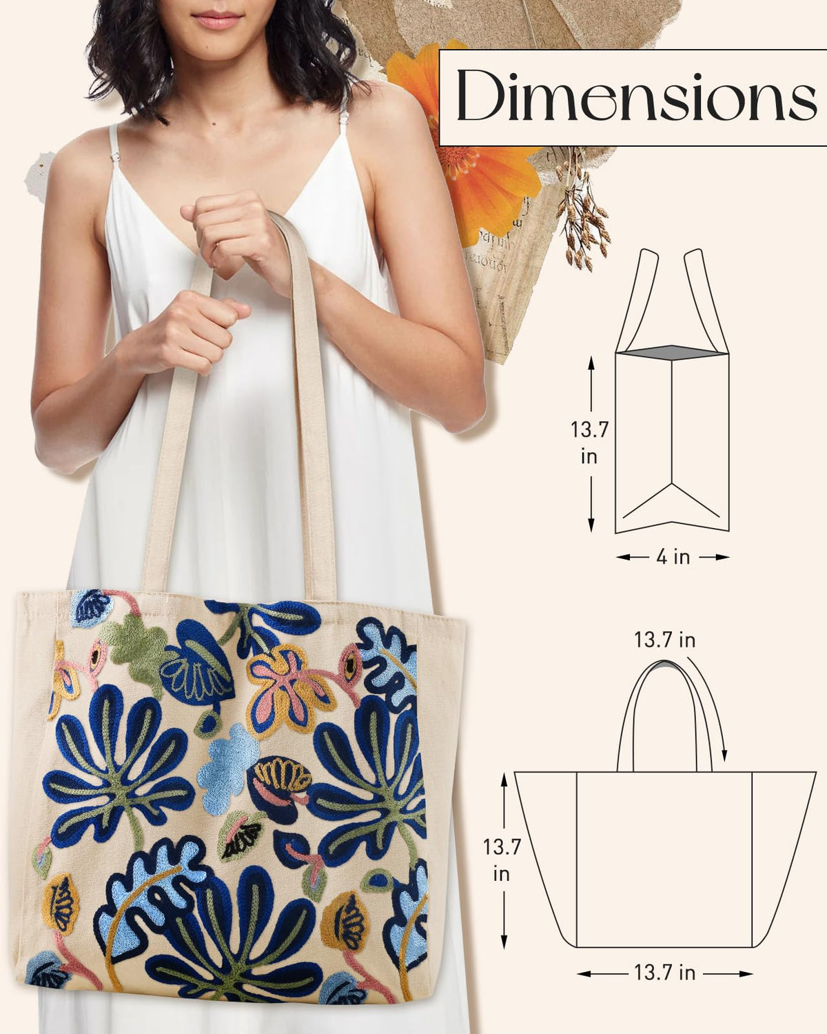 Miss Adola tote with extended shoulder strap, ideal for travel or work errands