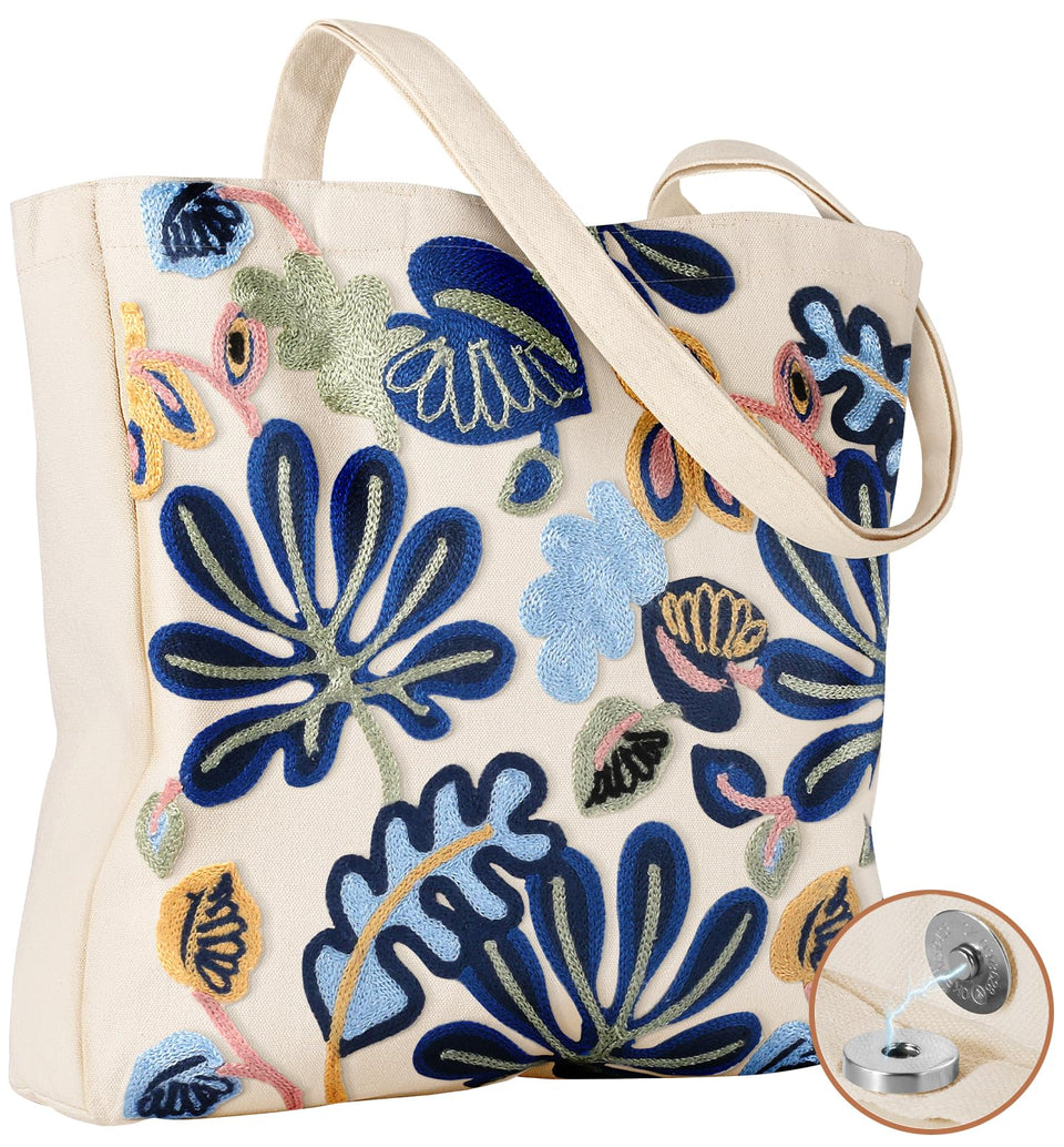 Miss Adola tote bag with large capacity and 3D floral embroidery for everyday shopping