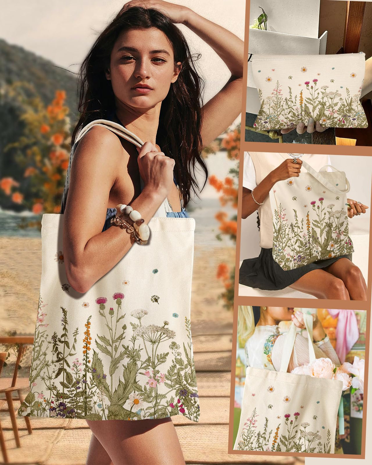 Miss Adola Aesthetic tote back view, showing durable handles for daily use.