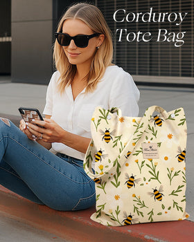 Miss Adola corduroy tote ideal for work and travel.