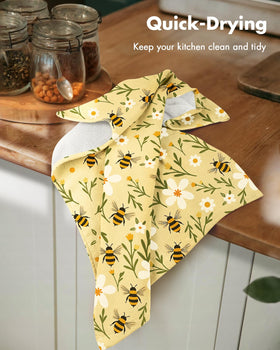 Miss Adola floral design towels brighten kitchen cleanup