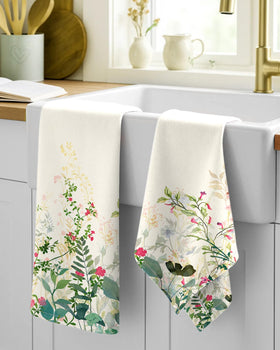 Miss Adola cotton kitchen towels with hanging loop for easy drying and storage