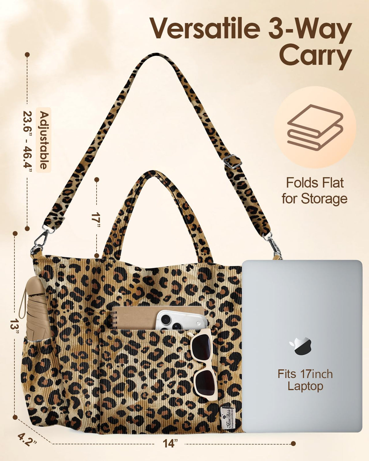 Miss Adola crossbody corduroy tote in black checkered, timeless pattern for day-to-night use.