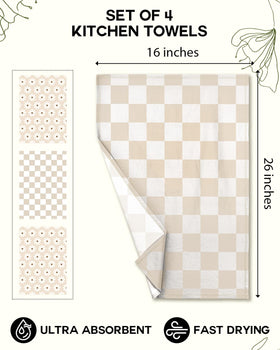 Miss Adola towels feature a daisy motif to elevate counter aesthetics.