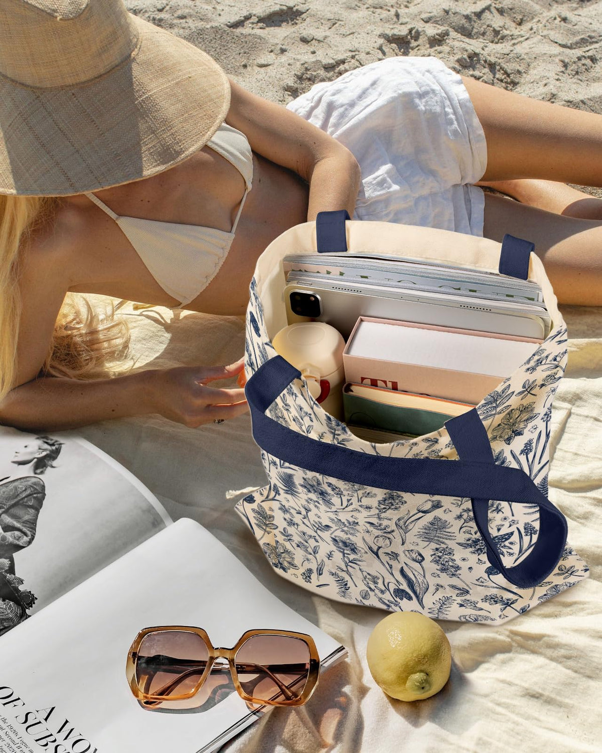 Miss Adola durable cotton canvas tote for errands and gym trips