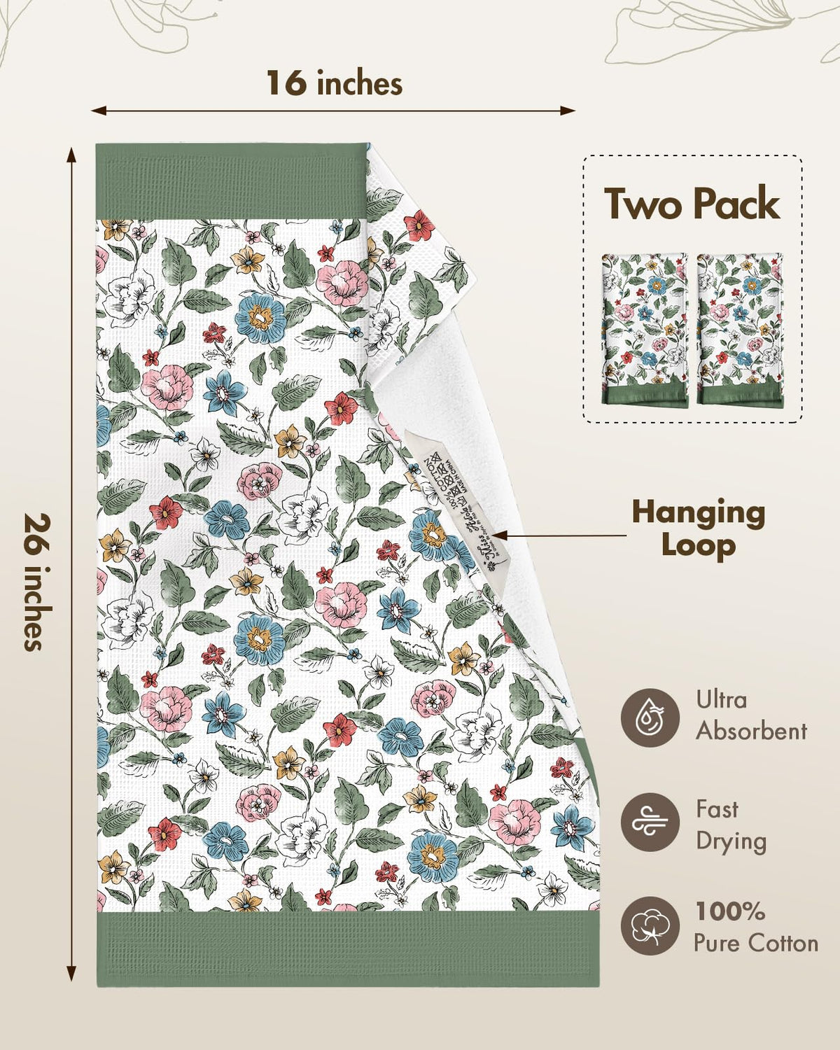Miss Adola elegant kitchen pattern towel enhances decor and cleanup.