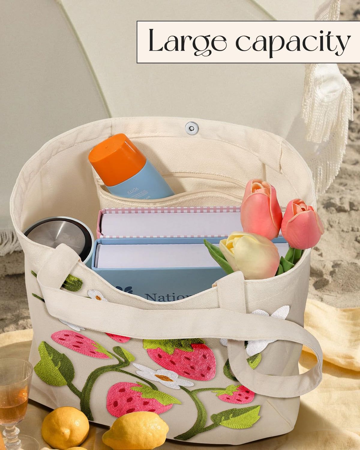 Miss Adola linen canvas texture blends durability with chic style.