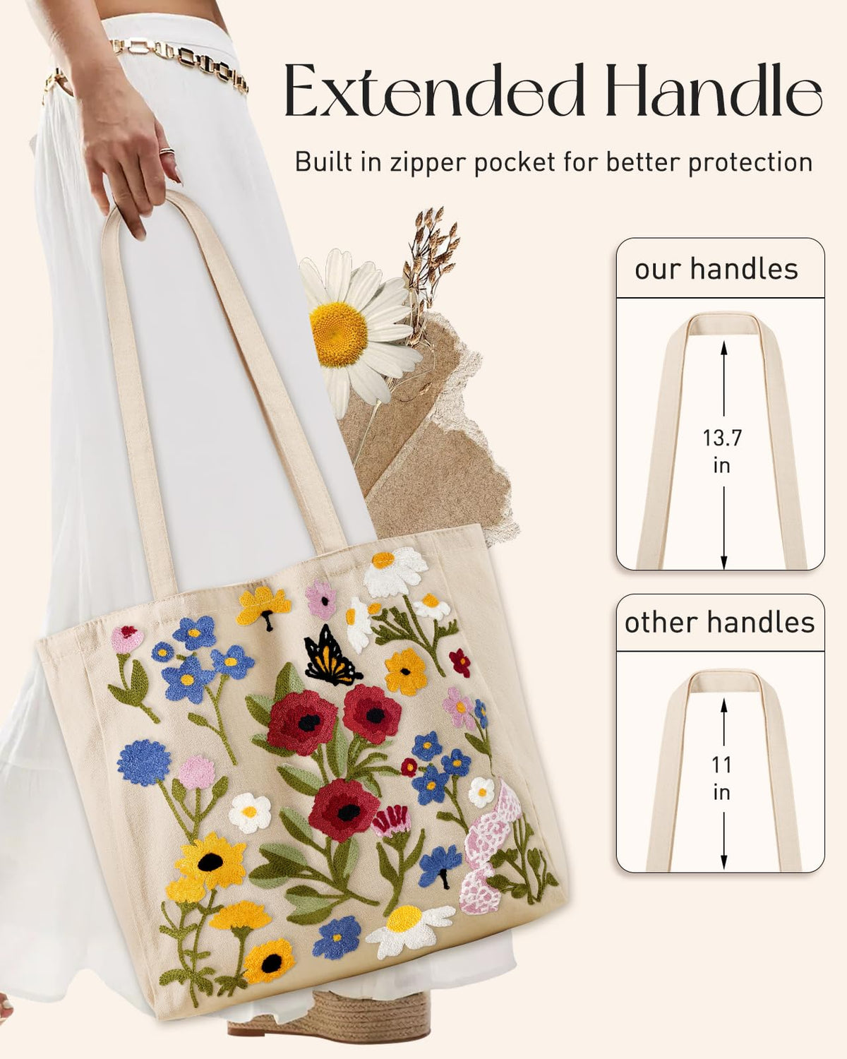 Miss Adola tote with extended shoulder strap for comfortable carrying