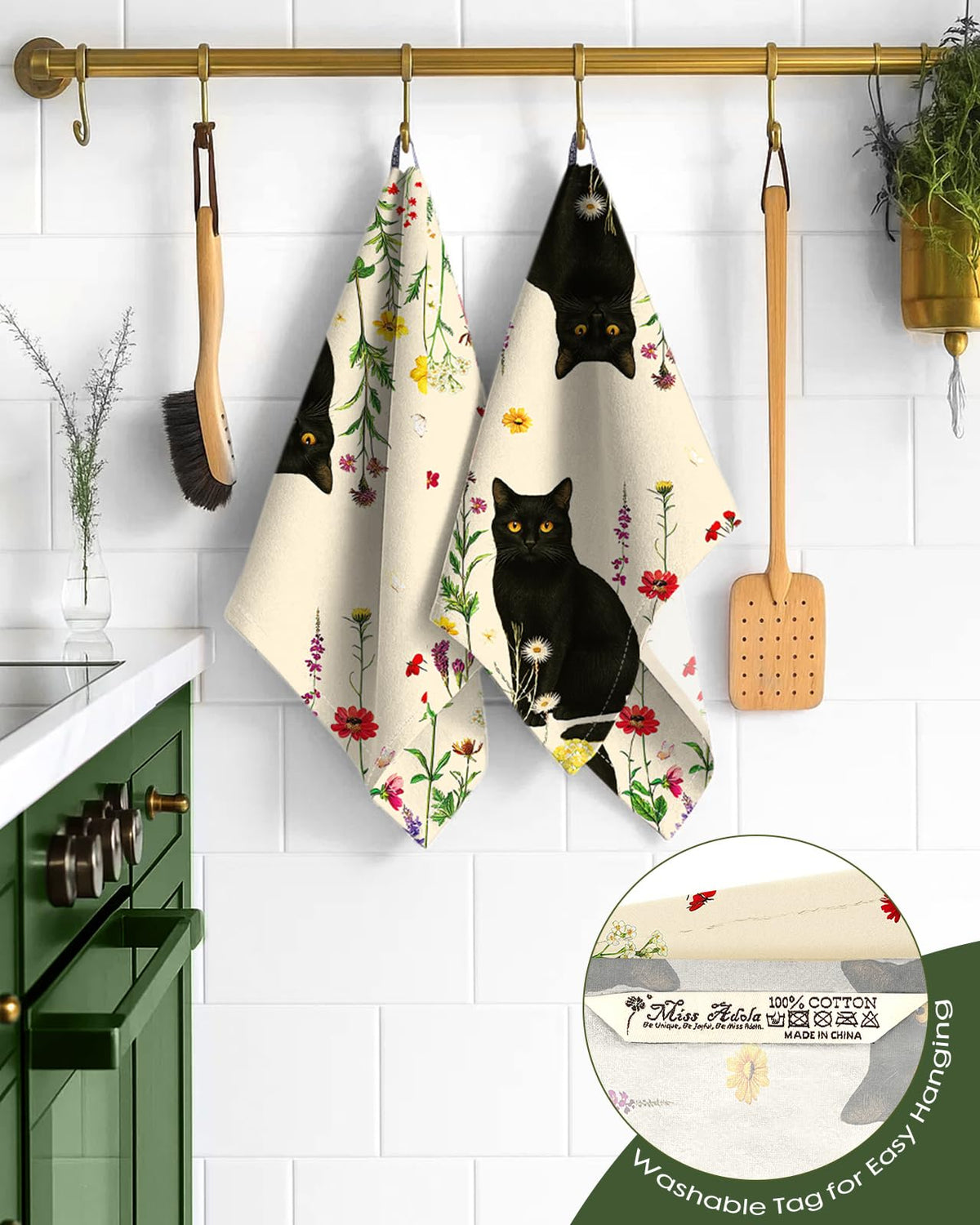 Miss Adola towel provides a lint-free finish on glassware and dishes