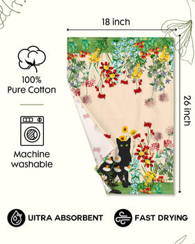 Miss Adola flour sack towel, 18x26 inches, ideal for drying dishes.