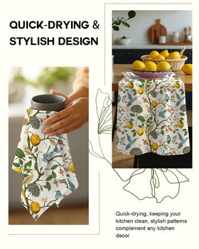Miss Adola flour sack towel lint-free cleaning of dishes and surfaces.