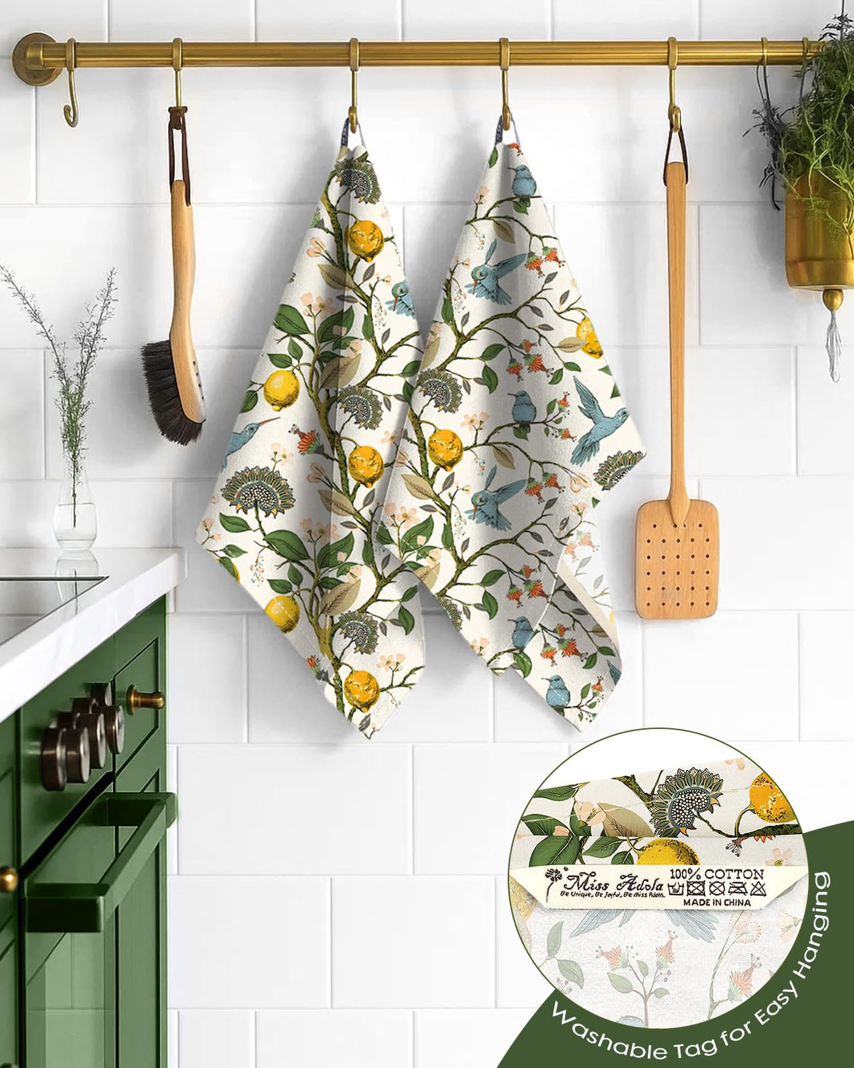 Miss Adola flour sack towel quick-drying and absorbent for messes.