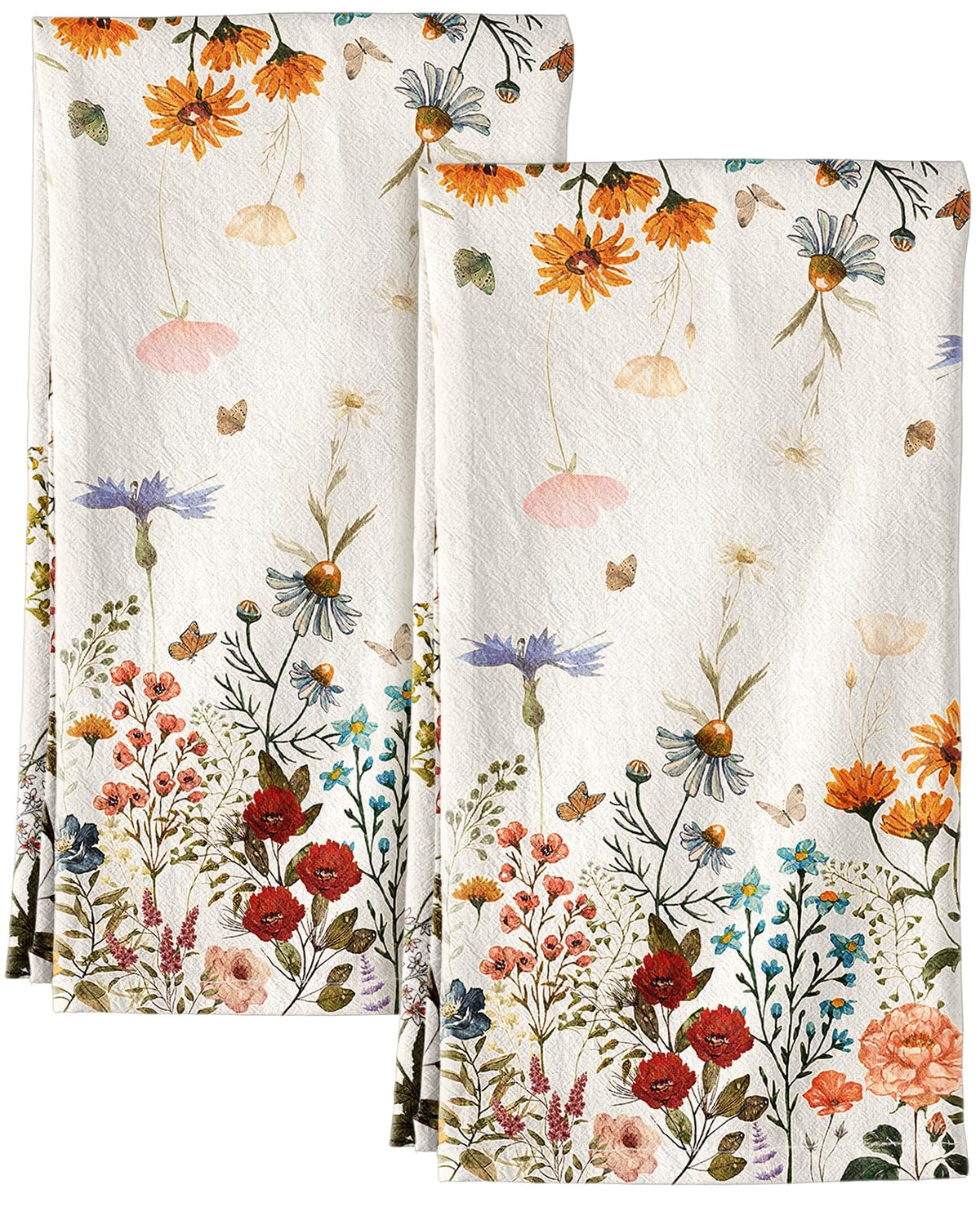 Miss Adola flour sack towel with retro floral print adds stylish, versatile kitchen appeal.