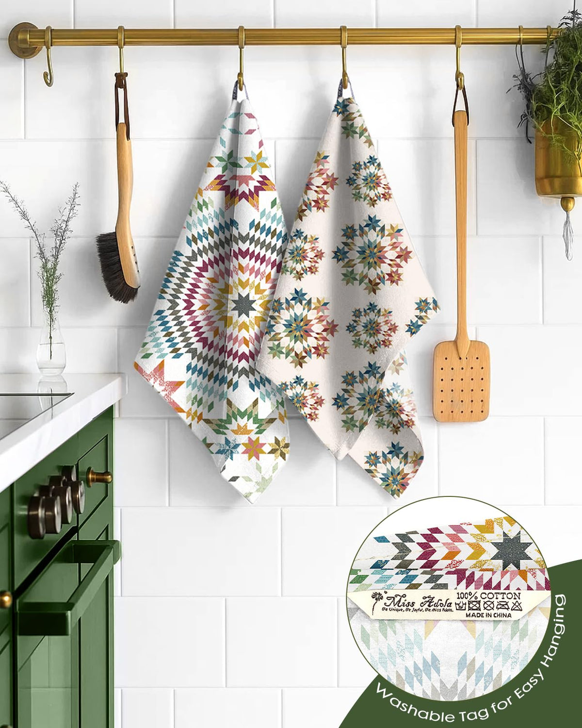 Miss Adola flour sack towels made of absorbent cotton for quick cleanup