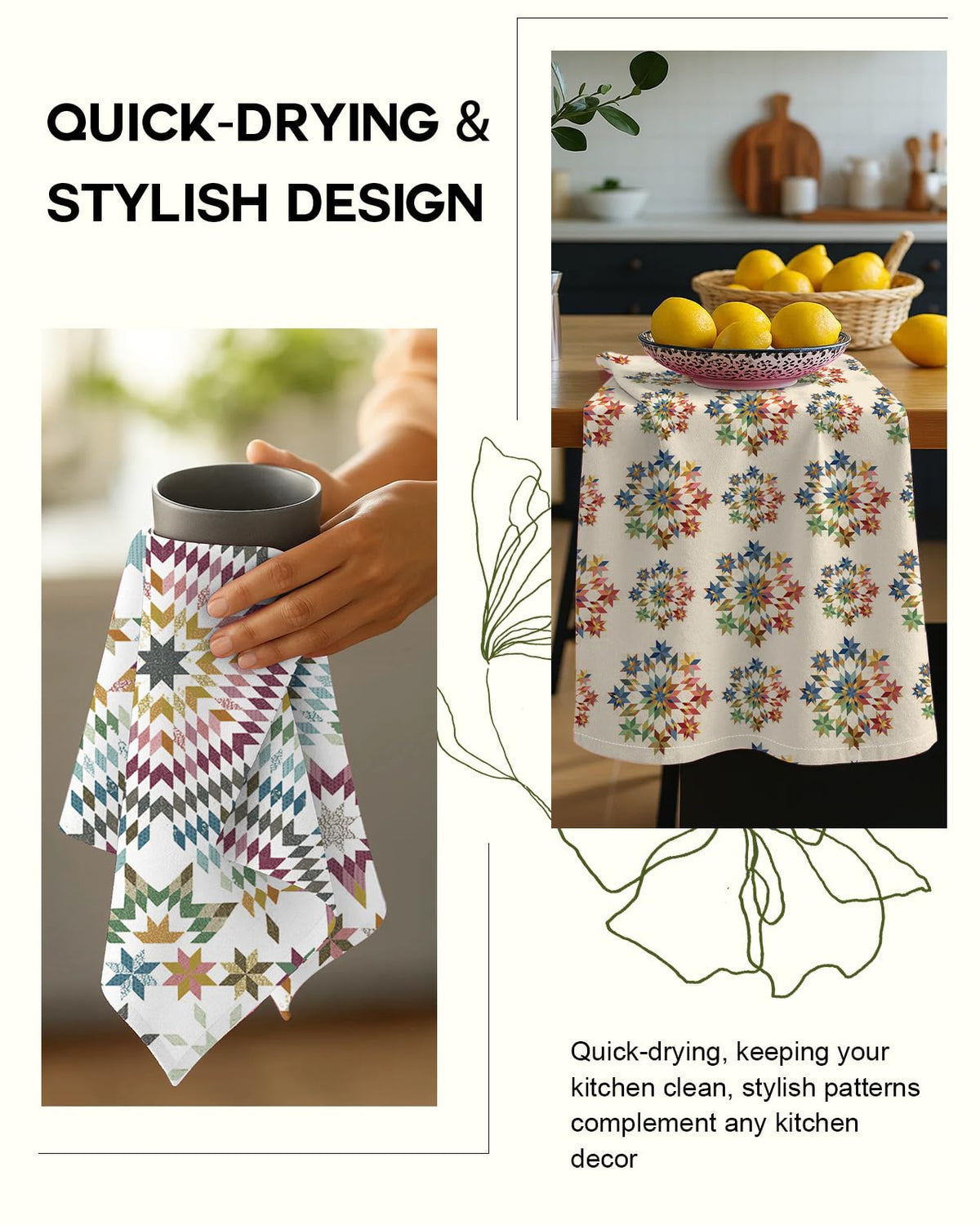 Miss Adola flour sack towels sized 16x26 inches for kitchen use