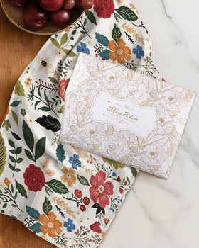 Miss Adola gift-ready packaging for kitchen towels set.