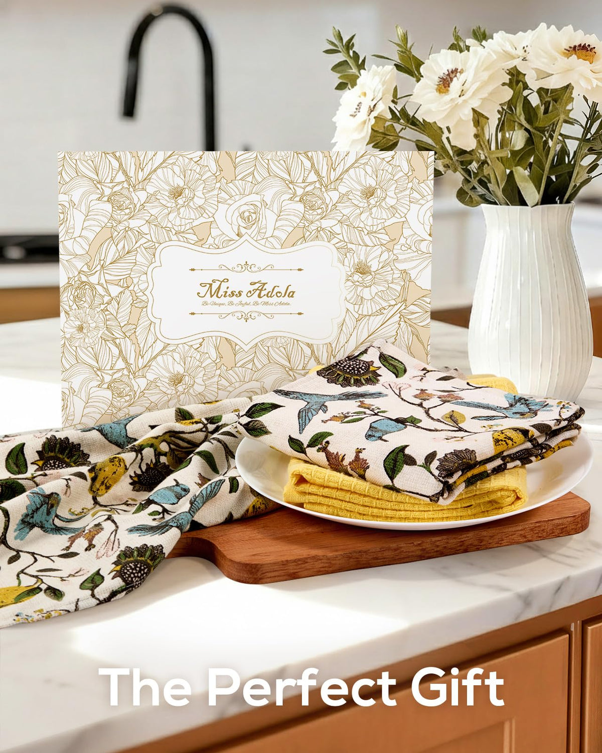 Miss Adola housewarming decor towels brighten new kitchens with cheerful design
