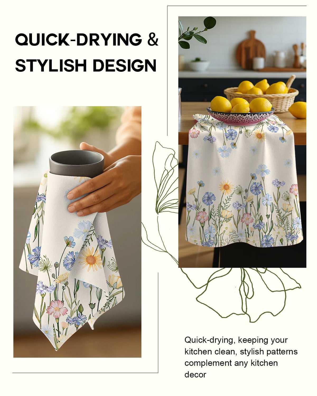 Miss Adola lint-free towels resist fuzz while cleaning glassware and surfaces.