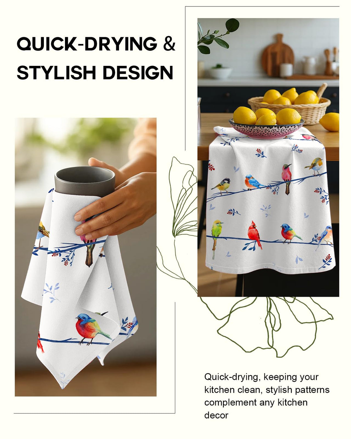 Miss Adola reusable tea towels help reduce paper waste.