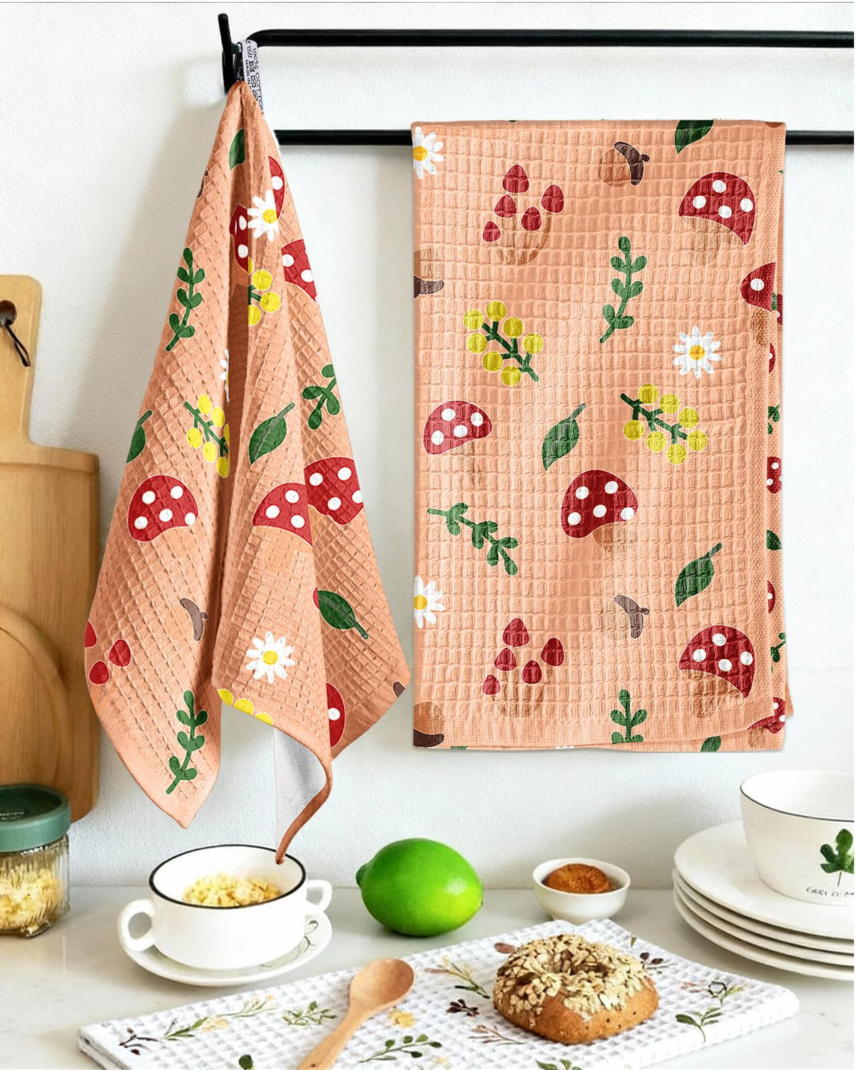 Miss Adola set of 2 waffle towels designed for stylish kitchen decor
