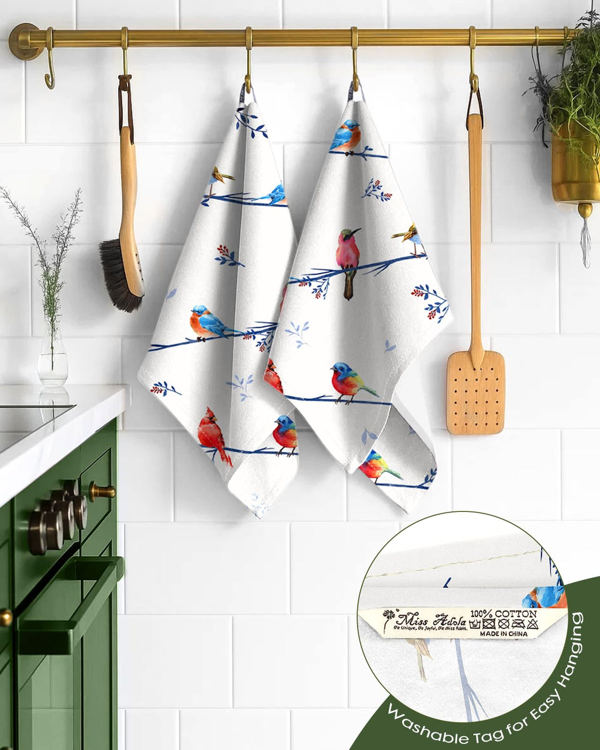 Miss Adola soft cotton towels provide absorbent, lint-free cleaning.
