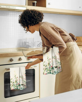 Miss Adola spring decor towels brighten kitchens with ink flowers aesthetic