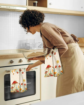 Miss Adola spring pattern towels to brighten kitchen decor