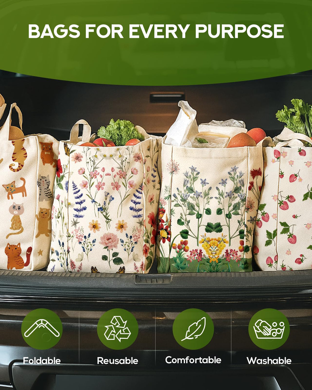 Miss Adola tote offers high capacity for drinks, produce, and more.