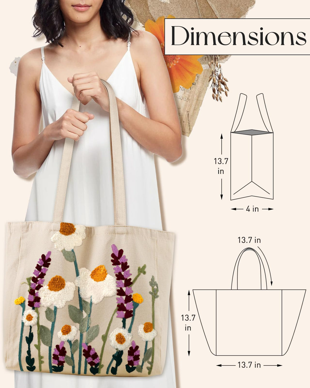 Miss Adola tote bag linen canvas strap close-up highlighting durability for daily errands.