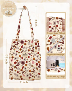 Miss Adola tote bag side view showing reinforced shoulder strap.