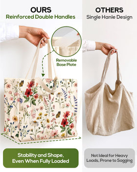 Miss Adola tote with sturdy base keeps items flat and organized
