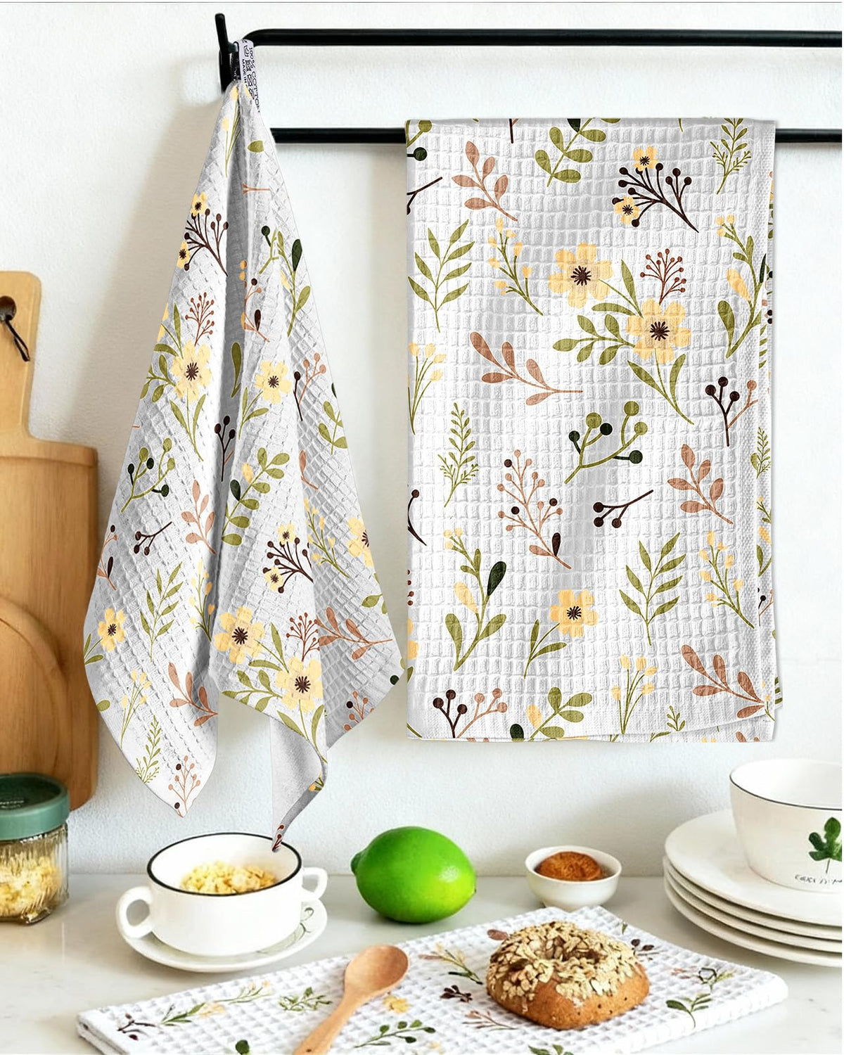 Miss Adola two-pack kitchen towels displayed as a practical, decorative set