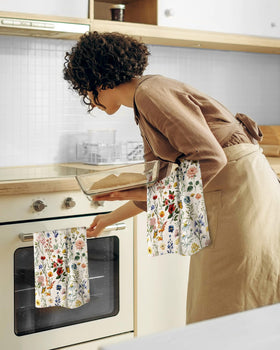 Miss Adola vintage flower design towels add kitchen charm and decor