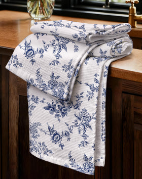 Miss Adola waffle towels 16x26 set with hanging loop for easy drying