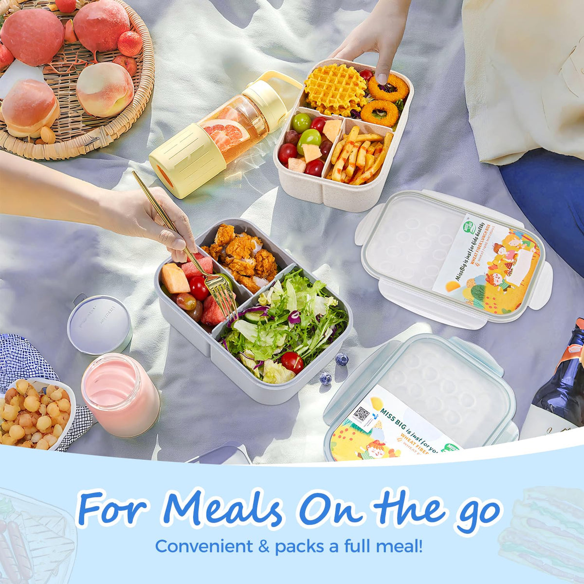 MISS BIG Bento Box is backpack-friendly for work or school.