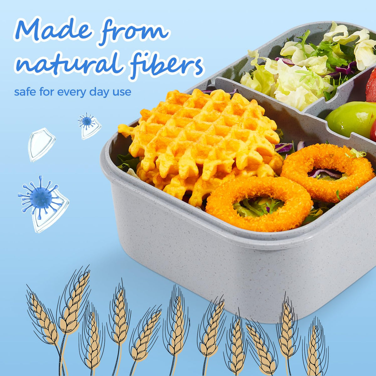 MISS BIG Bento Box microwave-safe with lid removed for reheating.