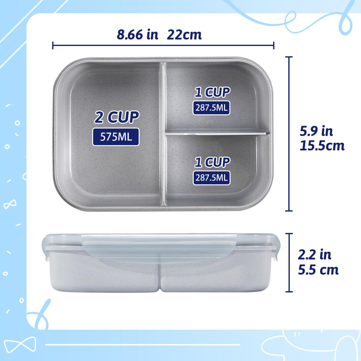 MISS BIG Bento Box is lightweight and portable for school or outings