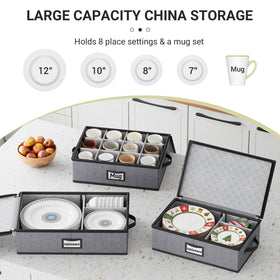 MISSLO three-pack dish storage with sturdy handles for easy transport.