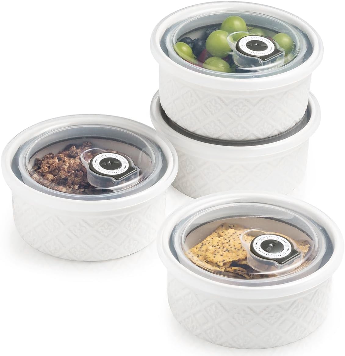 MISSYSSIM creme brulee ramekins with lid for fresh fridge storage.