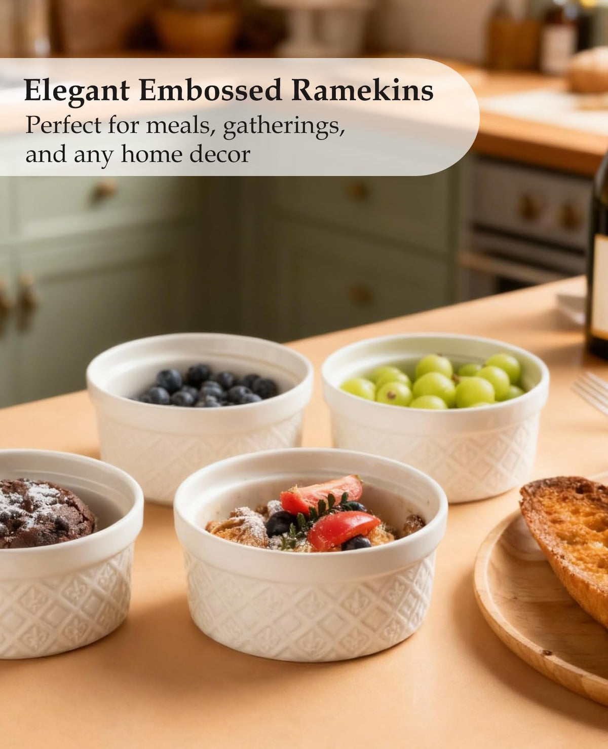 MISSYSSIM souffle ramekins with lid for portioned servings.