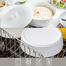 MISSYSSIM taco-bar serveware keeps tortillas ready for guests.