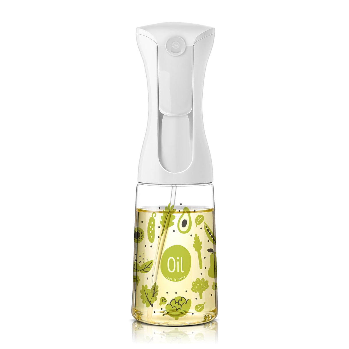 Mistifi Oliver Oil Sprayer – pour view shows compact design for easy kitchen use.