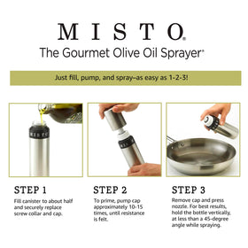 Misto sprayer ideal for sautéing, roasting, and grilling.