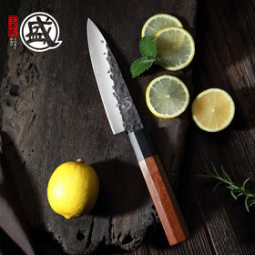 MITSUMOTO SAKARI 3-layer steel 9CR18MOV blade close-up