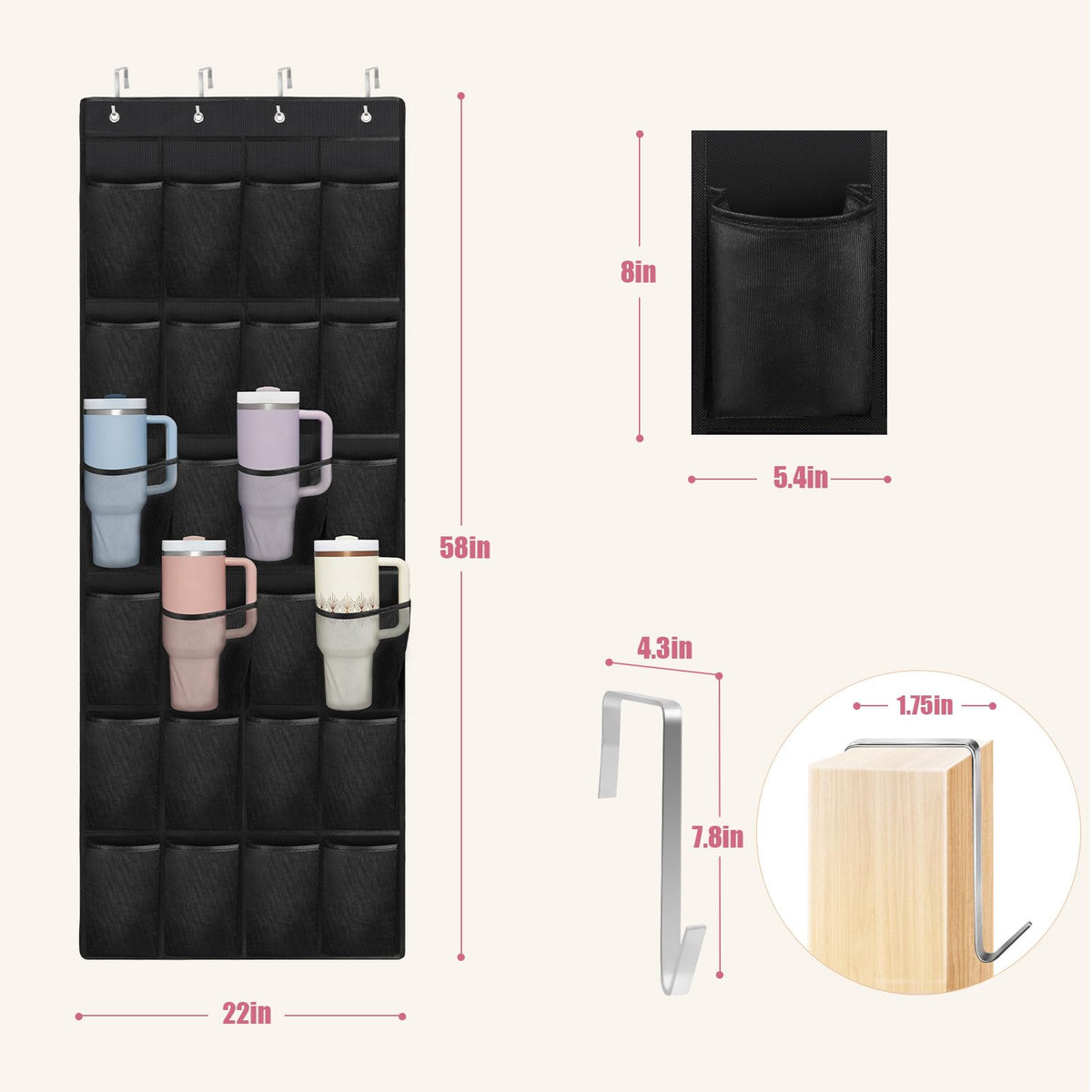 24-pocket capacity organizer by Mity Rain streamlines cup storage