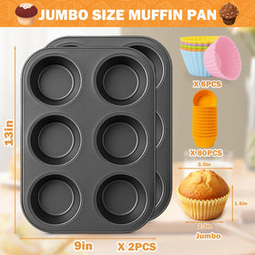 Mity Rain jumbo muffin pan cup detail showing 6-cup capacity.